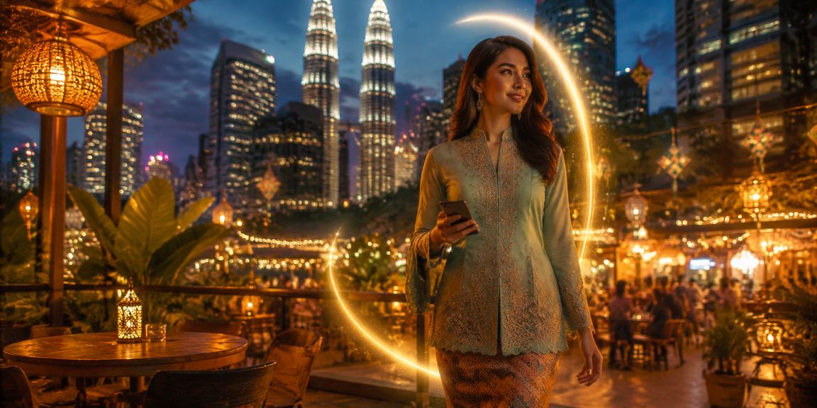 Pengguna Kuala Lumpur mendaftar akaun ss20 semasa Hari Raya menggunakan telefon